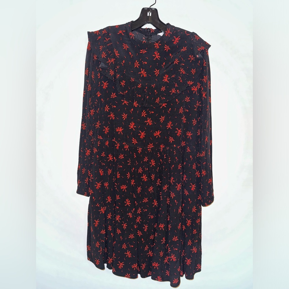 Black & Red Zara Long Sleeve Dress